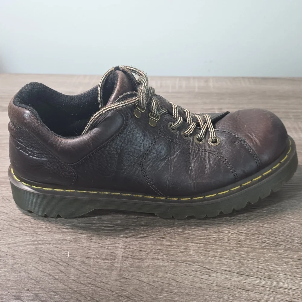 Y2K Dr. Martens Brown Leather Oxford Shoes Mens 11 Low Top Lug Sole Vintage